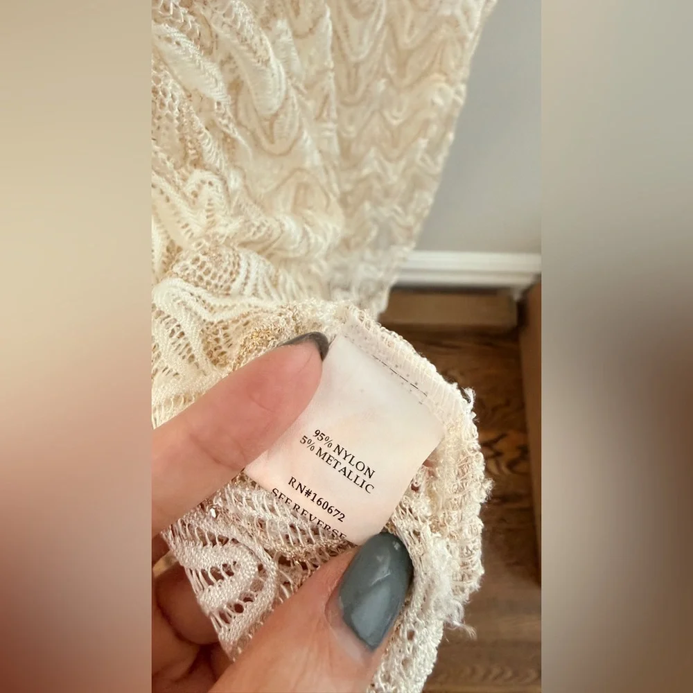 BLUE ISLAND BEACH Cream Zigzag Pattern Dress size M - Picture 6 of 7